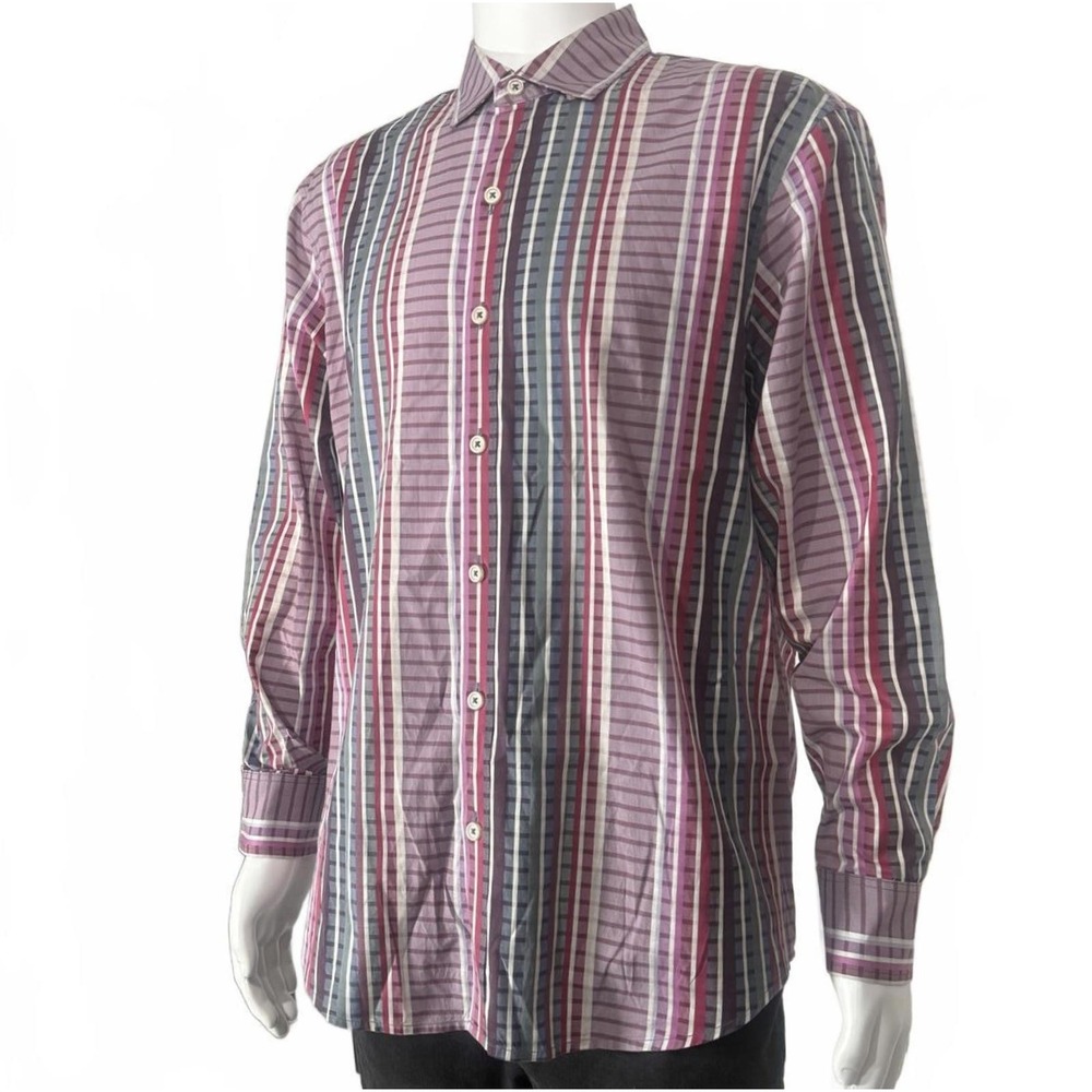 Tommy Bahama Mens Striped Long Sleeve Button Down Shirt Size Large - Picture 10 of 13